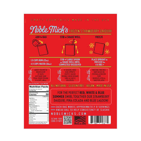 Noble Mick's Frozen Cocktails - Red, White, & Blue Summer - Strawberry Daiquiri