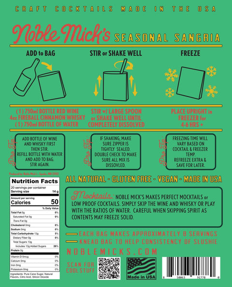 Noble Mick's Frozen Cocktails - Seasonal Sangria