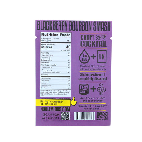 Noble Mick's Single Serve Craft Cocktail - Blackberry Bourbon Smash