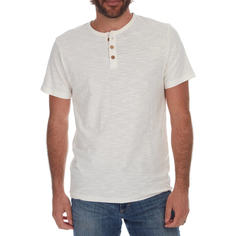 Noel Solid Slub Henley, Cream