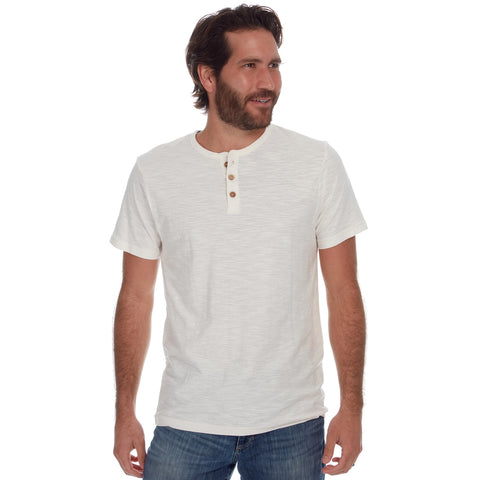 Noel Solid Slub Henley, Cream