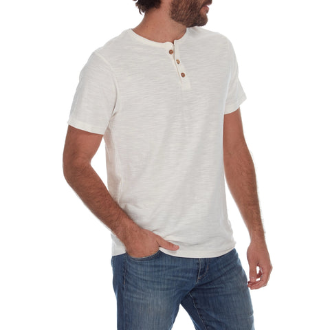 Noel Solid Slub Henley, Cream