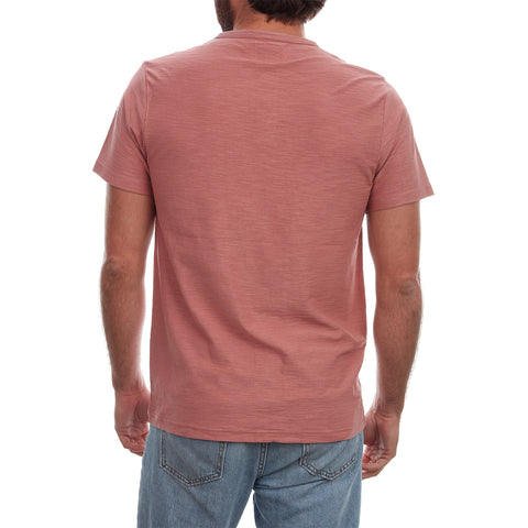 Noel Solid Slub Henley, Dusty Coral