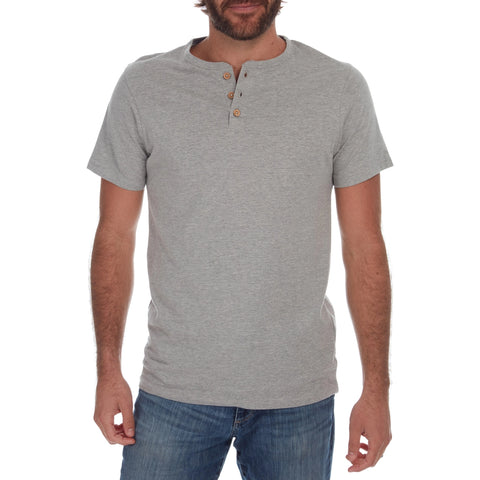 Noel Solid Slub Henley, Grey Heather