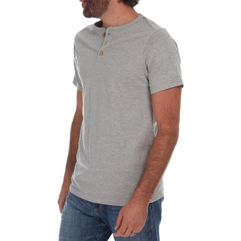 Noel Solid Slub Henley, Grey Heather