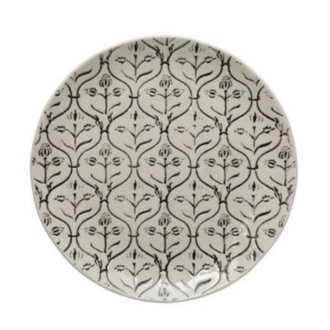 Noir Hand-Stamped Plate, Pattern C