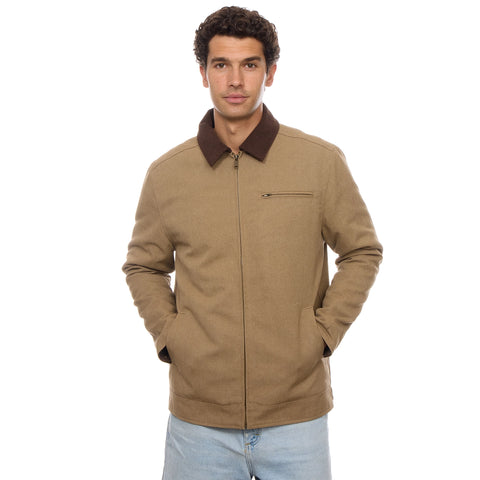 Nolan Corduroy Zip Up Jacket - Khaki