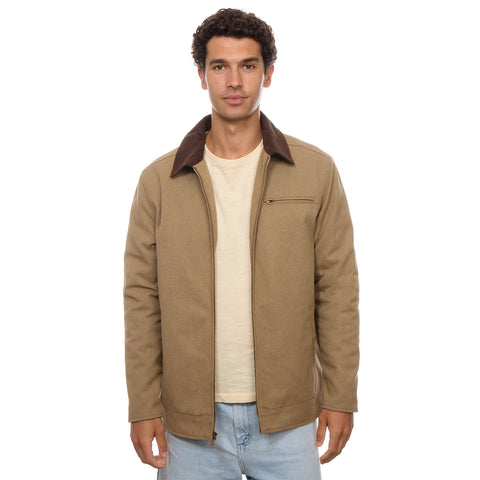 Nolan Corduroy Zip Up Jacket - Khaki