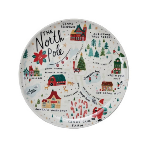 North Pole Scene Plate