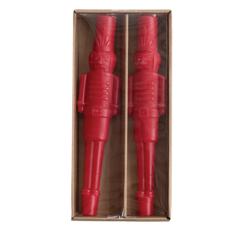 Nutcracker Shaped Taper Candles, Set of 2