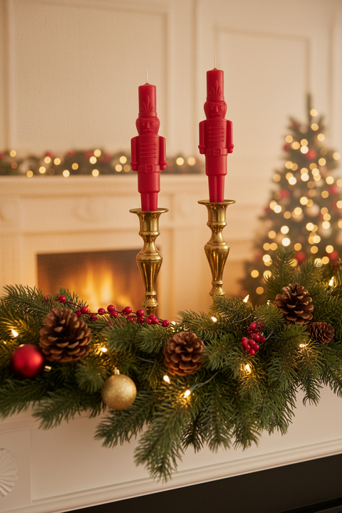 Nutcracker Shaped Taper Candles, Set of 2