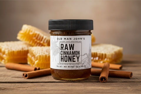 Old Man John's Raw Cinnamon Honey