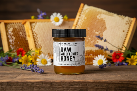 Old Man John's Raw Wildflower Honey