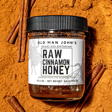 Old Man John's Raw Cinnamon Honey