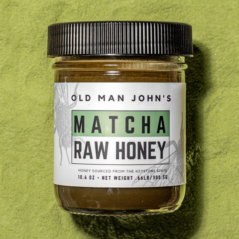 Old Man John's Raw Matcha Honey