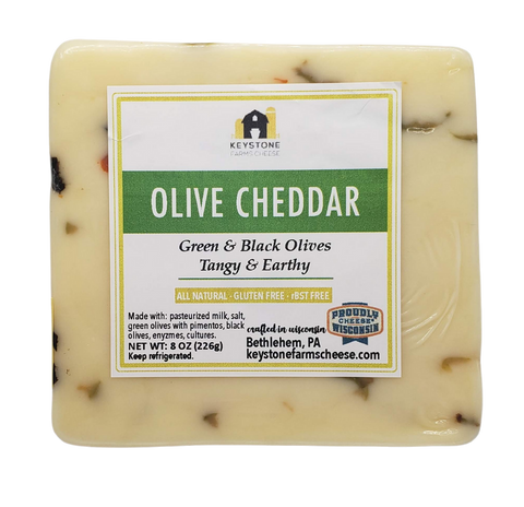 Olive White Cheddar - Keystone Cheese