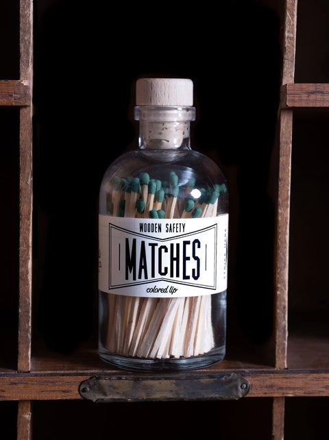 Olive Green Tipped Bottled Matches