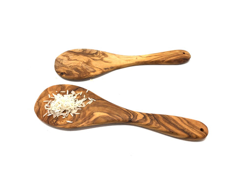 Olive Wood Rice Spoon, 7.85"