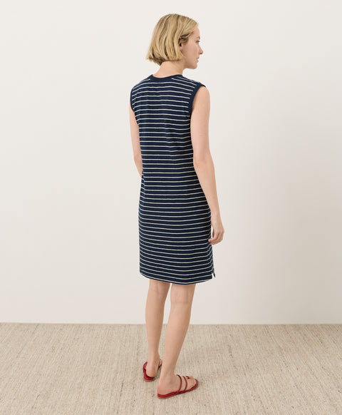 Soft-Slub Essential Easy Muscle Tee Dress by Pact- Saranac Stripe