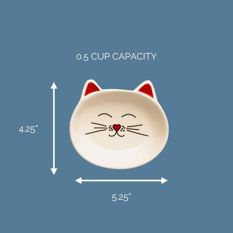 Oscar Cat Dish - Cream