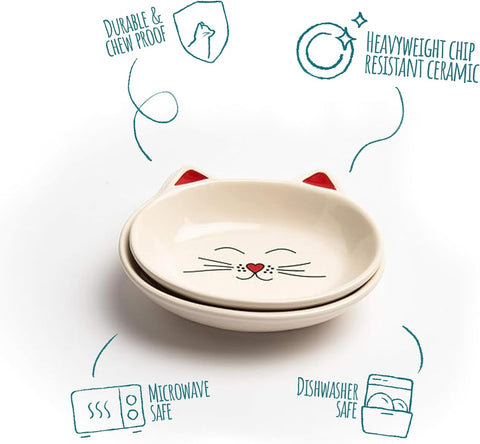 Oscar Cat Dish - Cream