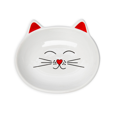 Oscar Cat Dish - White