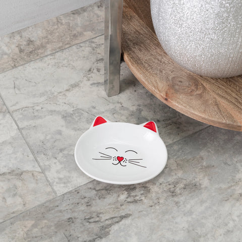 Oscar Cat Dish - White