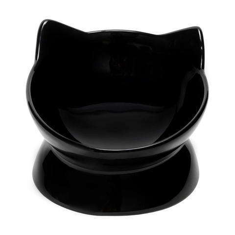 Oscar Tilt Cat Dish - Black