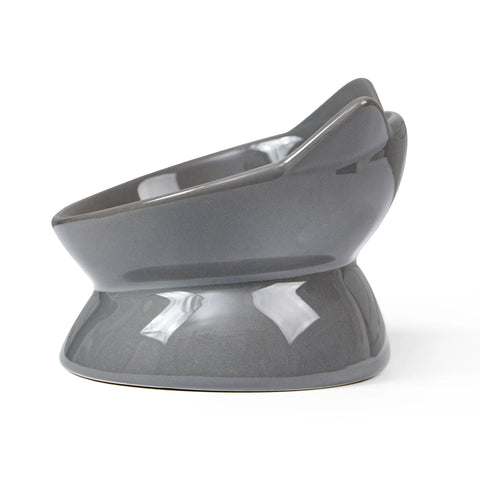 Oscar Tilt Cat Dish - Gray