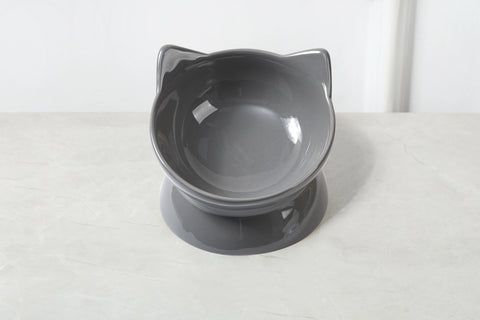 Oscar Tilt Cat Dish - Gray