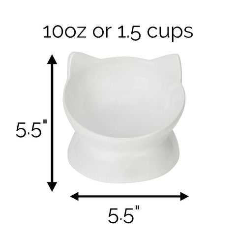 Oscar Tilt Cat Dish - White