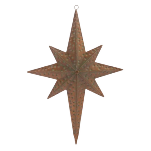 Oversized Metal Star Of Bethlehem Ornament, Copper