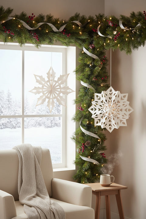 Oversized Paper Snowflake Ornament - Dendrite