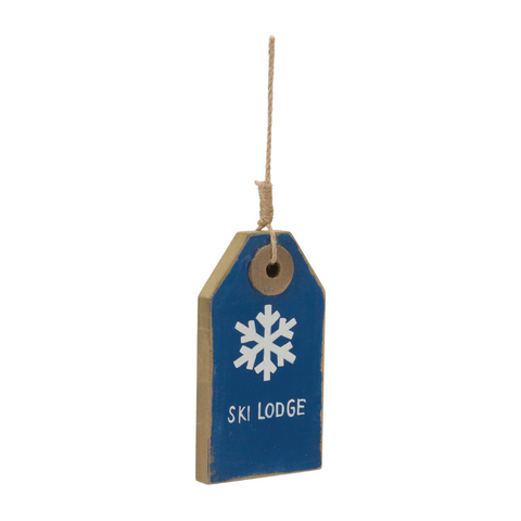 Ski Tag Ornament, Ski Lodge