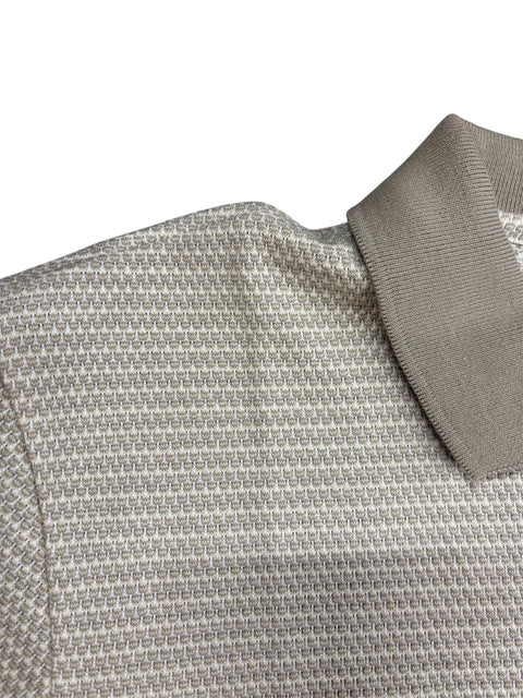Owen Jacquard Ribbed Polo - Tan