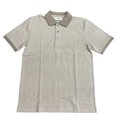 Owen Jacquard Ribbed Polo - Tan