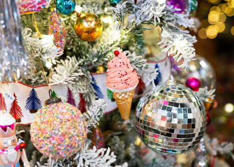Silver Disco Ball Ornament, 6"