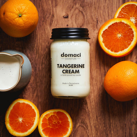Tangerine Cream Domaci Signature Candle, 16 OZ