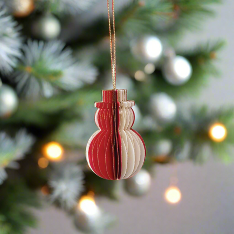 Folding Honeycomb Snowman Ornament