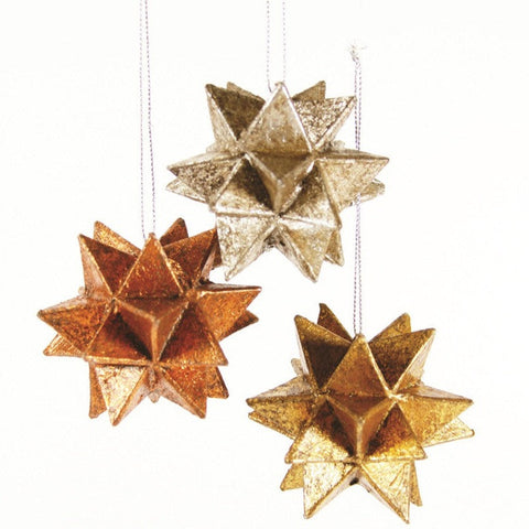 Papier-Mâché Moravian Star Ornament - Gold