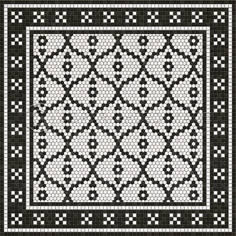 Mosaic F "Pelham Bay Park" Vinyl Floorcloth - Spicher & Co.