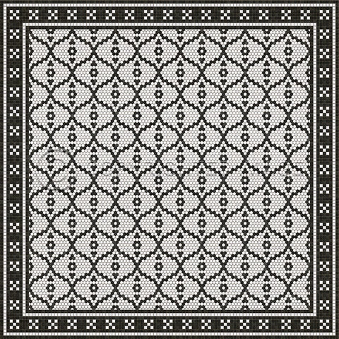 Mosaic F "Pelham Bay Park" Vinyl Floorcloth - Spicher & Co.