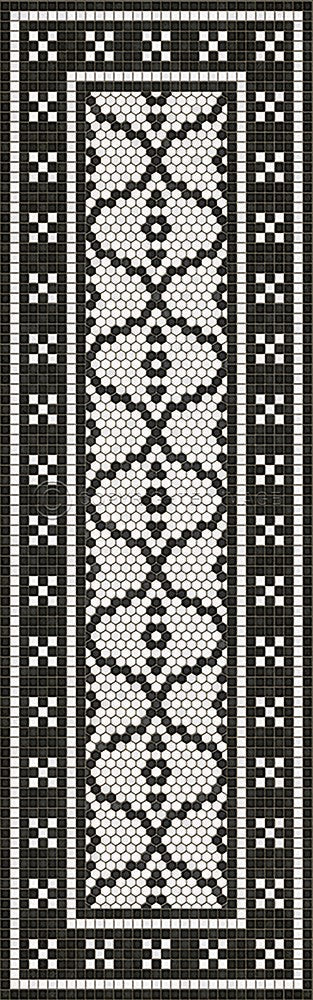 Mosaic F "Pelham Bay Park" Vinyl Floorcloth - Spicher & Co.