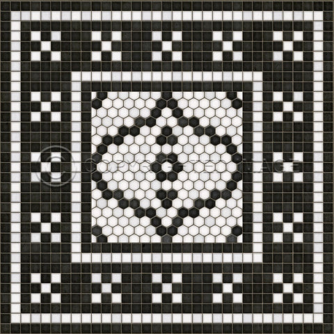 Mosaic F "Pelham Bay Park" Vinyl Floorcloth - Spicher & Co.