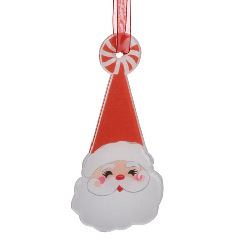 Peppermint Santa Ornament
