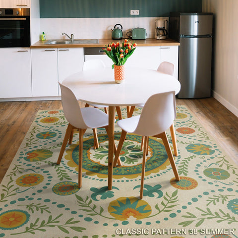 Pattern 38 "Summer" Vinyl Floorcloth - Spicher & Co.