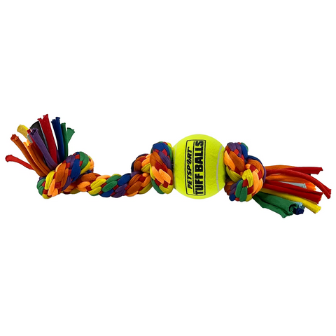 PetSport Kaleidoscope Rope 3-Knot w/ 1.5" Ball 8"