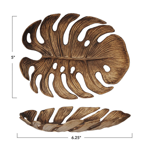 Pewter Monstera Leaf