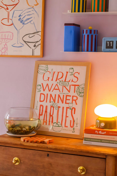 Phthalo Ruth "Girls Want Dinner Parties" Art Print-8"x10"