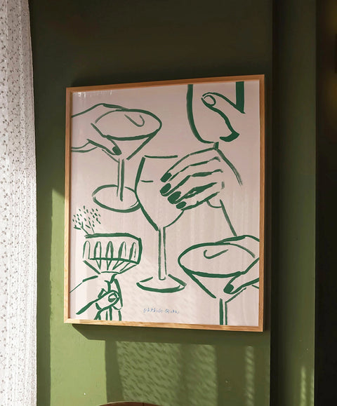 Phthalo Ruth "Green Cheers Cocktail" Art Print-8"x10"